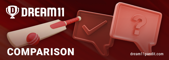 Comparison of cricket match platforms with Dream11 India