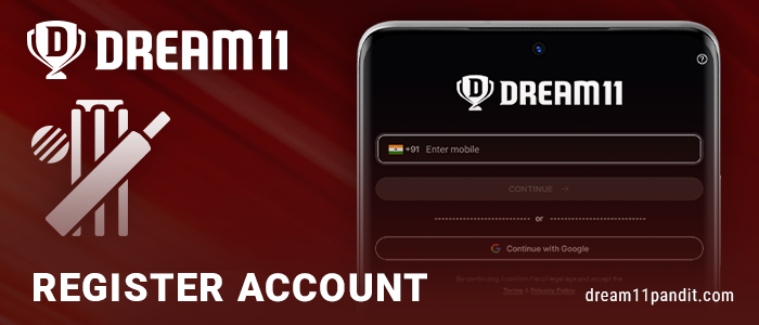 Create an account to play fantasy cricket on Dream11 India
