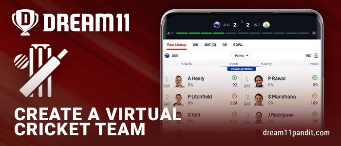 Select 11 players for your fantasy cricket team in Dream11 India