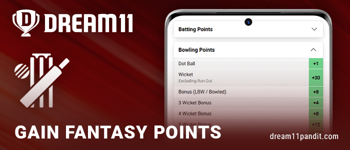 Earn fantasy points for cricket matches in Dream11 India