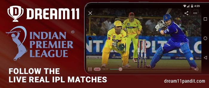 Follow the IPL cricket broadcast for the Dream11 fantasy match