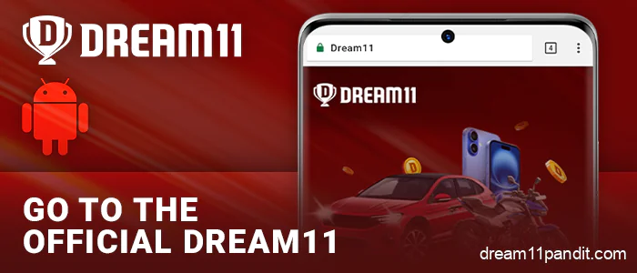 Visit the Dream11 website on your Android device
