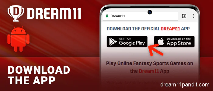 Download the Dream11 app on your Android device
