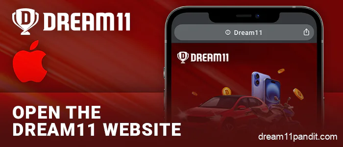 Visit the Dream11 website online in iPhone browser
